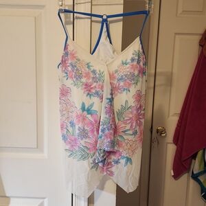 Beach House Cream Mesh Tankini Top